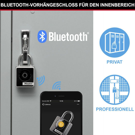 Master Lock Λουκέτο Πέταλο Bluetooth Ασημί