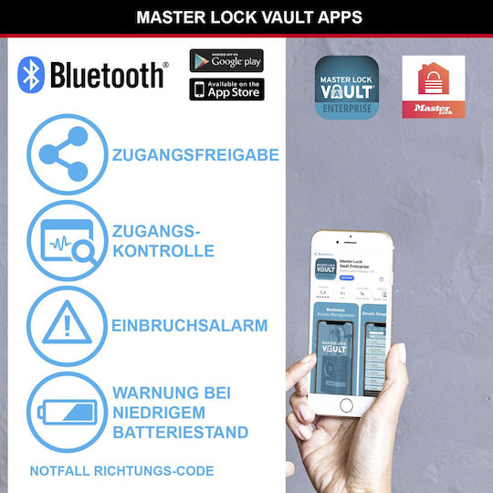 Master Lock Λουκέτο Πέταλο Bluetooth Ασημί