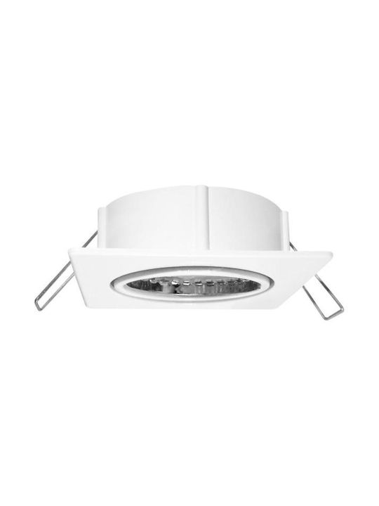 Elvhx Square Metallic Recessed Spot with Integrated LED White 1pcs
