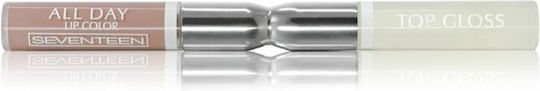 Seventeen All Day Lip Color & Top Gloss Υγρό Κραγιόν Metallic 03 Light Beige 10ml
