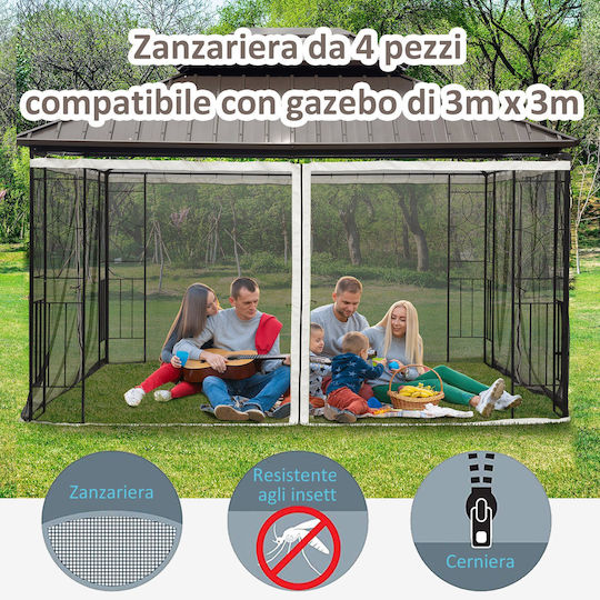 Outsunny Camping Mosquitos Nest Black 335x207cm