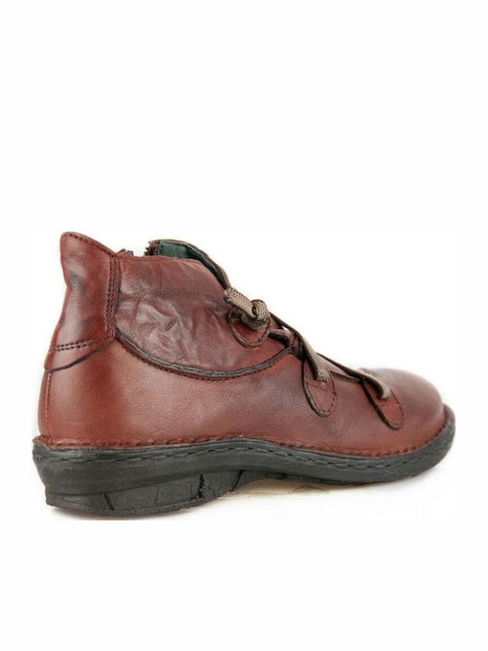 Leder Stiefeletten Damen Tabac Braun