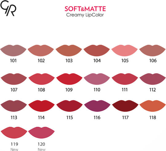 Golden Rose Soft & Matte Creamy Lang anhaltend Flüssig Lippenstift Matt 116 5.5gr