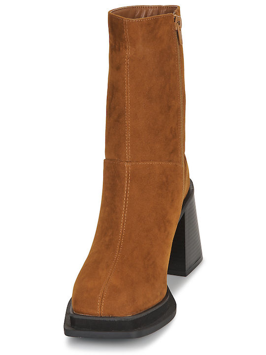 Leder Stiefeletten Damen Braun
