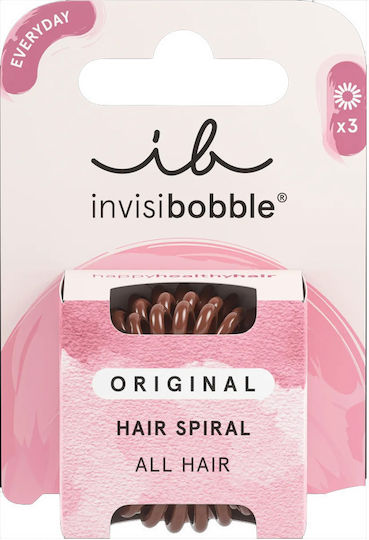 Invisibobble Set Coil Hair Scrunchies 3 Pieces Pretzel Brown