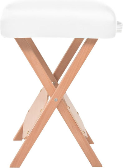 vidaXL Wheeled Stool White