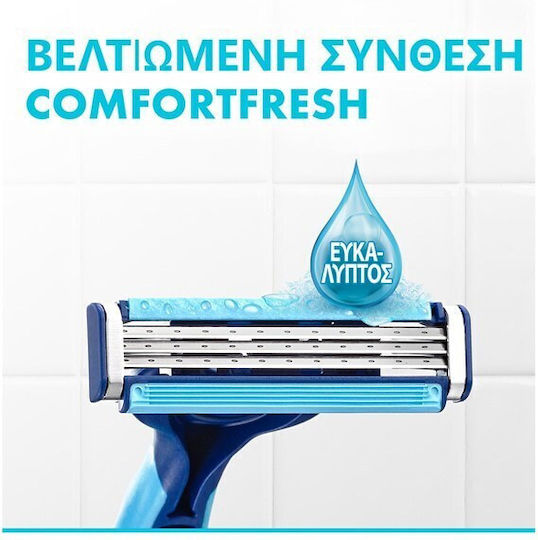Gillette Blue 3 Plus Cool Disposable Razors Single Use with 3 Blades & Lubricious Strip 6pcs