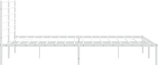 Легло Кингсайз Метално Бял с Ламели за Матрак 180x200см