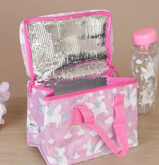 Sass & Belle School Insulated Pink Unicorns Handheld Kids' Lunch Bag 15.3x13x21cm