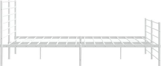 Метално Легло King Size Бяло с Дъски за Матрак 180x200см
