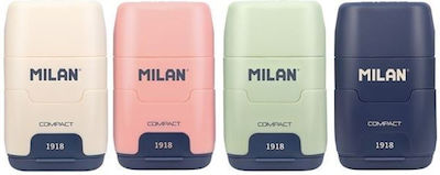 Milan Compact Afilaborra Plastic Double Pencil Sharpener Barrel with Eraser (Μiscellaneous Colours)