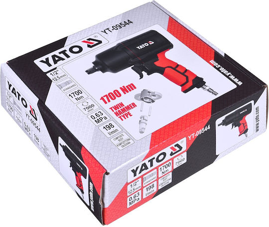 Yato YT-09544 Air Impact Wrench 1/2 Inch with Maximum Torque 173.35kgm