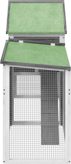 vidaXL 172277 Ξύλινο Κλουβί για Κουνέλια 185.5x60.5x109.5εκ.