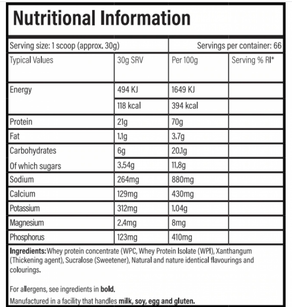 Protéine En Poudre Performance Protein 1kg - Saveur Biscuit Caramel, 33 Portions
