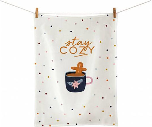 Chic Mic Christmas Towel Fabric White L70xW50cm.