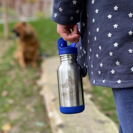 Gaspajoe Loopy Foxes Παιδικό Παγούρι Σιλικόνης Non Spill Μπλε 400ml