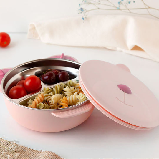 Kiokids Bear Ανοξείδωτο Παιδικό Δοχείο Φαγητού 0.45lt Ροζ