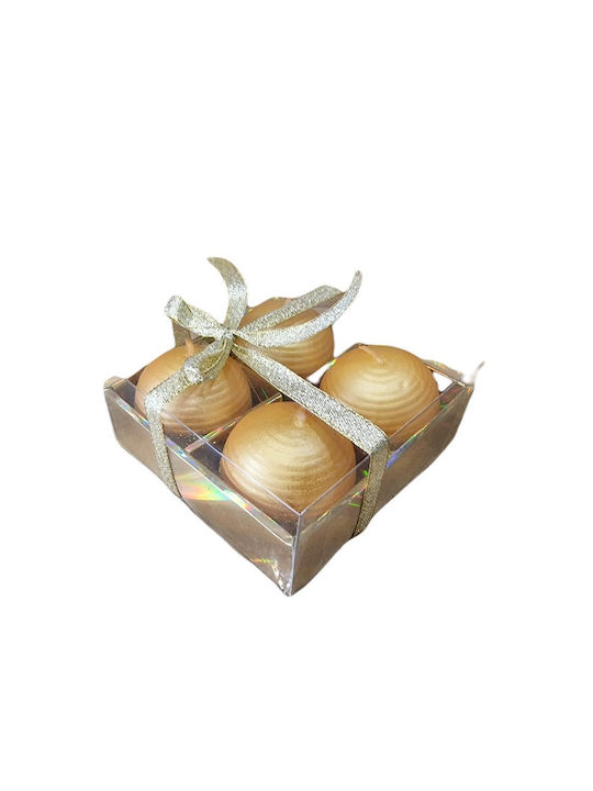 JK Home Decoration Crăciun Lumânare Portocaliu 4buc