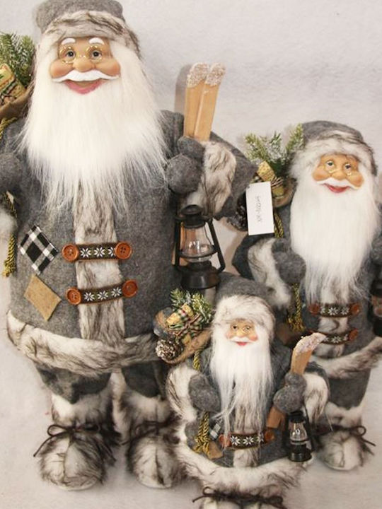 Decorativ Moș Crăciun Gri din Tesatura 45cm.