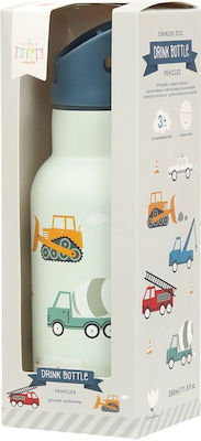 A Little Lovely Company Kids Stainless Steel Thermos Water Bottle with Straw Multicolour 350ml