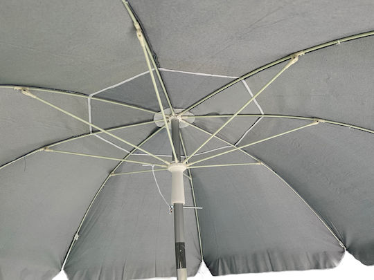 Mega Bazaar Folding Beach Umbrella Aluminum Diameter 2.3m with UV Protection and Air Vent Blue ΜΒ