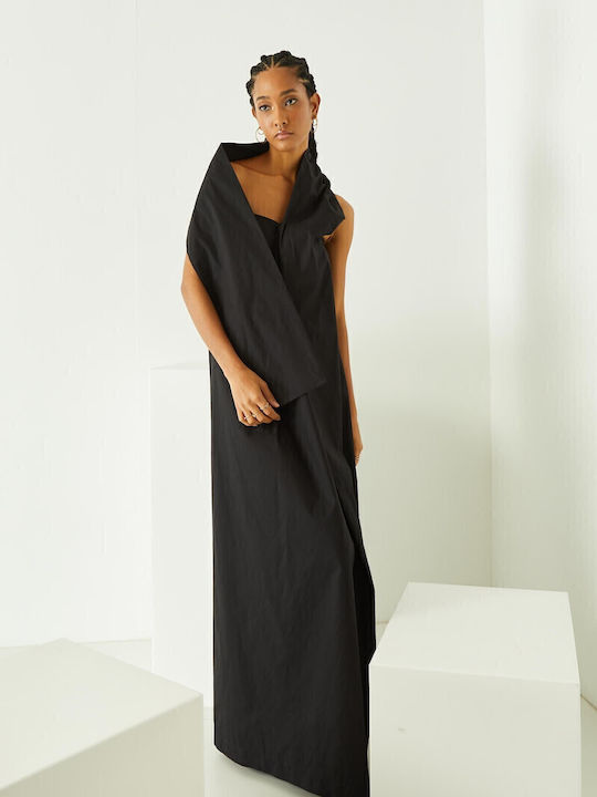 Summer Maxi Evening Strapless Black Dress