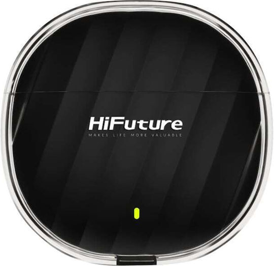 HiFuture FlyBuds 3 Bluetooth Handsfree Ακουστικά με Αντοχή στον Ιδρώτα και Θήκη Φόρτισης Μαύρα
