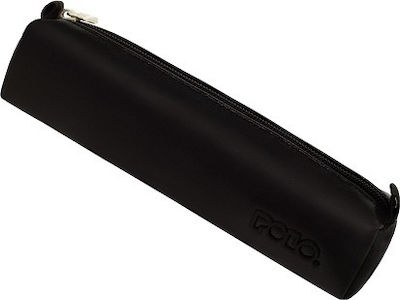 Polo Fabric Black Pencil Case with 1 Compartment