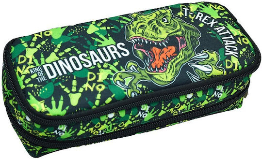 Back Me Up T-Rex Pencil Case with Compartments Green 357-13141