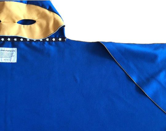 Little Champions Kids Beach Poncho Sharks Blue 115 x 80cm with Carrying Bag Superhero Mini 1-3 years old