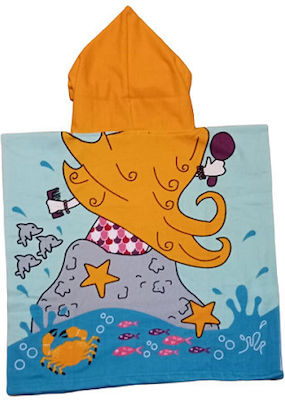 Kinder Strandponcho Blau 62 x 62cm.