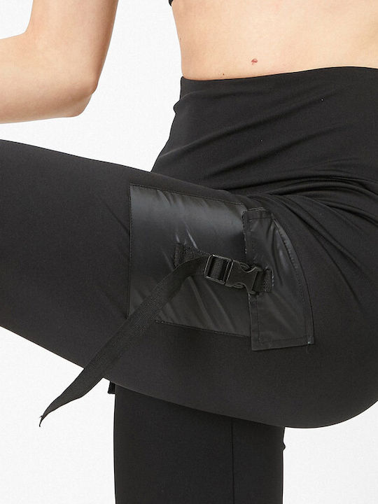 KTN Frauen Fahrrad Leggings Hochgeschnitten Schwarz