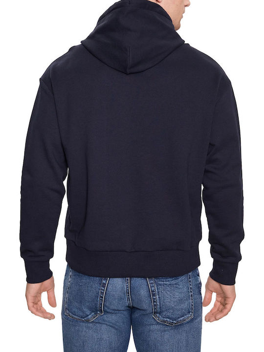 Calvin Klein Herren Sweatshirt mit Kapuze und Taschen Dark Blue