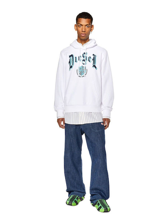 Diesel Men's Sweatshirt with Hood White