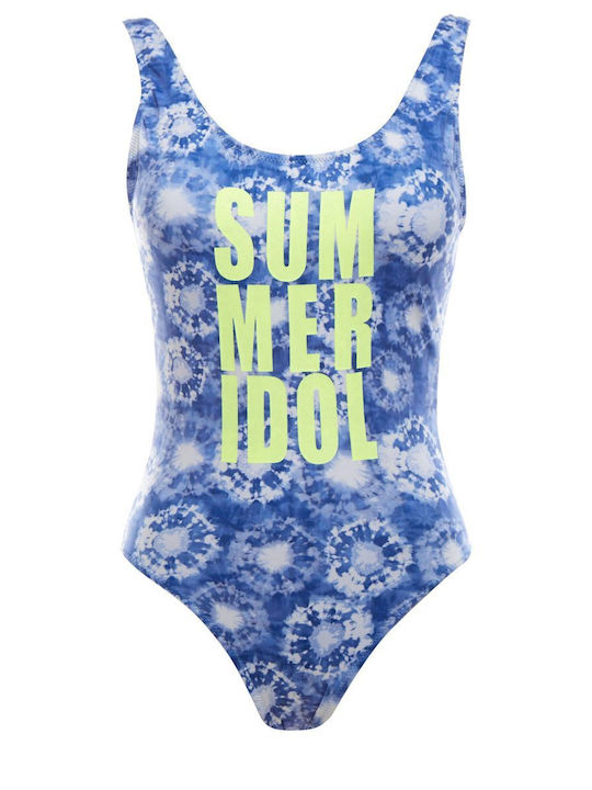 Belair Indigo One Piece Swimsuit with Removable Padding Light Blue