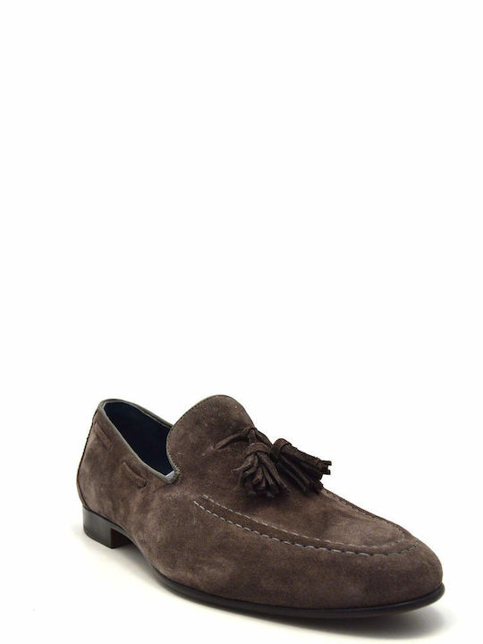 Damiani Suede Ανδρικά Loafers σε Γκρι Χρώμα