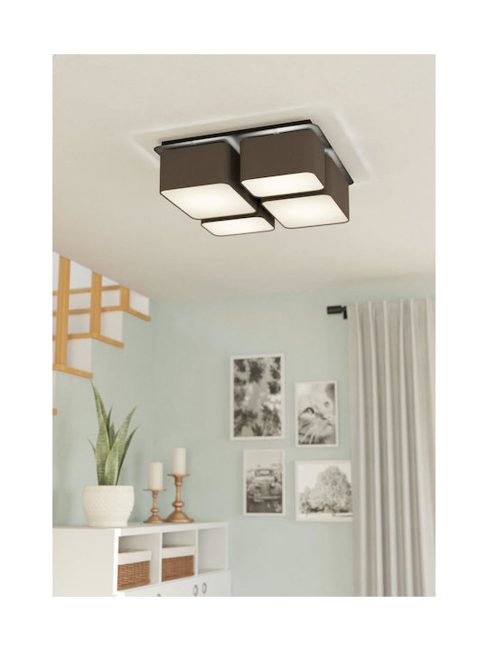 Eglo Mordazo Modern Metal Ceiling Light with Socket E27 51pcs Black