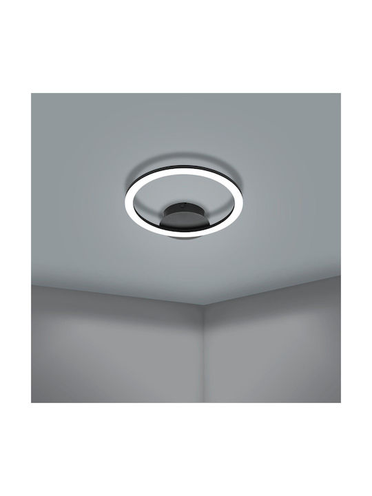 Eglo Parrapos-Z Smart Ceiling Mount Light 34cm Black with Integrated LED and Remote Control
