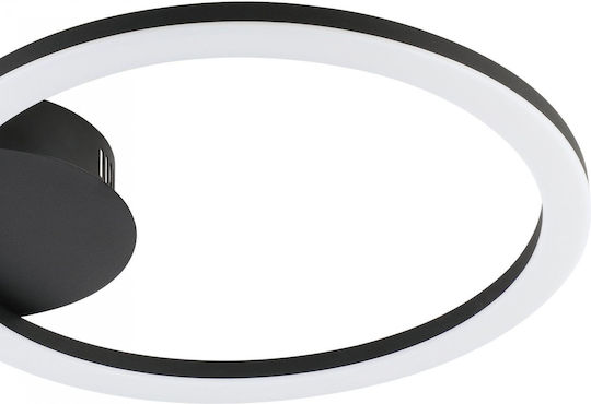 Eglo Parrapos-Z Smart Πλαφονιέρα Οροφής 34εκ. Μαύρη με Ενσωματωμένο LED και Τηλεχειριστήριο