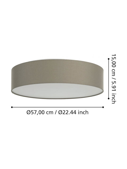Eglo Romao-Z Smart Ceiling Mount Light 57cm Beige with Integrated LED and Remote Control