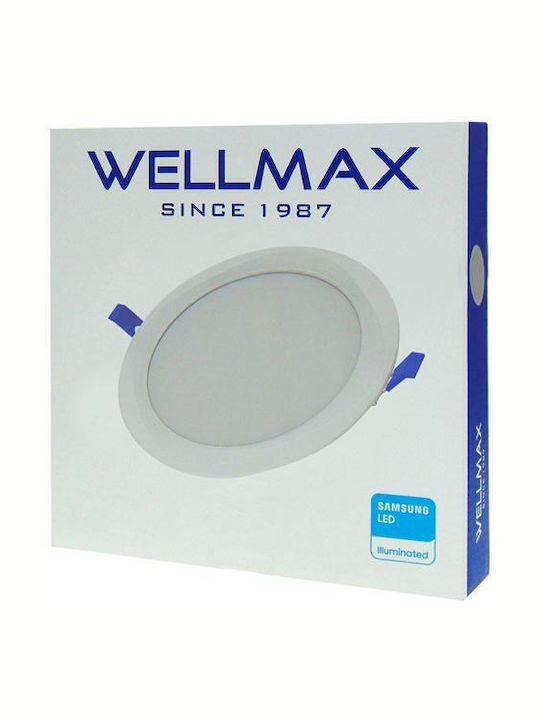 Rund Vertieft LED Panel 24W mit Natürliches Weiß Licht 4000K