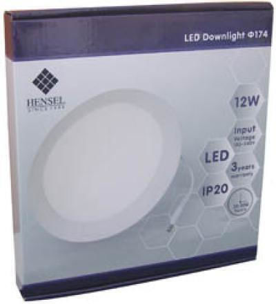 Rund Vertieft LED Panel 12W mit Kaltweiß Licht 6000K