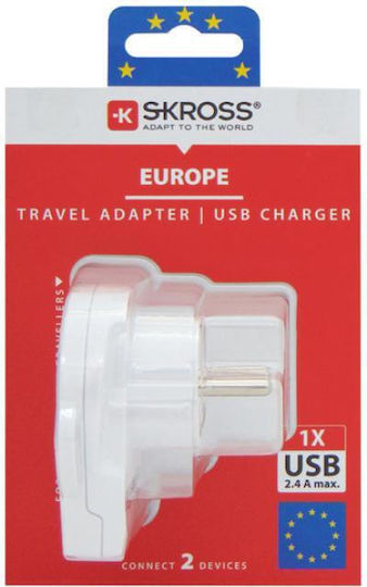 Skross Adaptor Pentru Prize Universal În Grecia Cu 1 Port USB