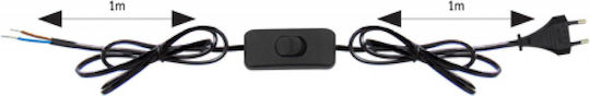 Power Cord Bipolar 2x0.75mm² 2m Black Hand Switch