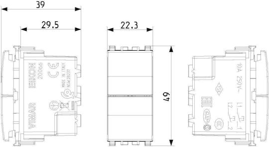 Vimar Eikon Next Front Plate Wall Push Button without Frame White 20066.N