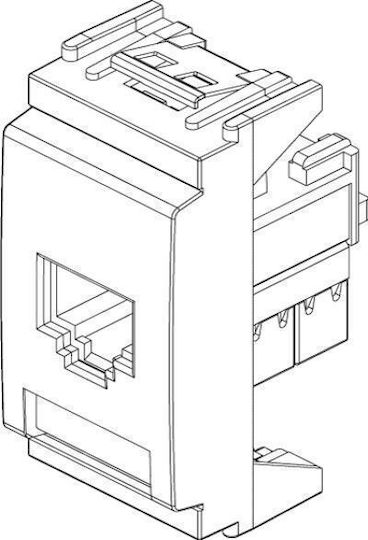 Vimar Μονή Πρίζα Δικτύου RJ45 με Πλαίσιο Τύπου Cat6 σε Λευκό Χρώμα 16359.6.B