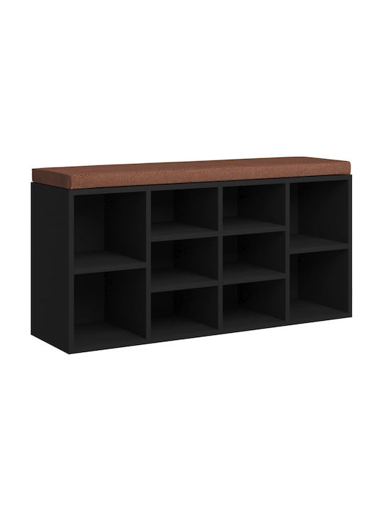 τεμ Wooden Shoe Organizer with 6 Shelves Black 103x30x48cm