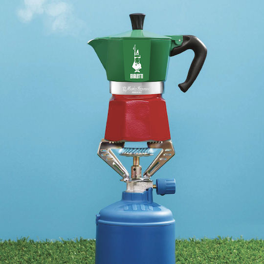 Bialetti Moka Express Tricolore Stovetop Espresso Pot for 3Cups Green