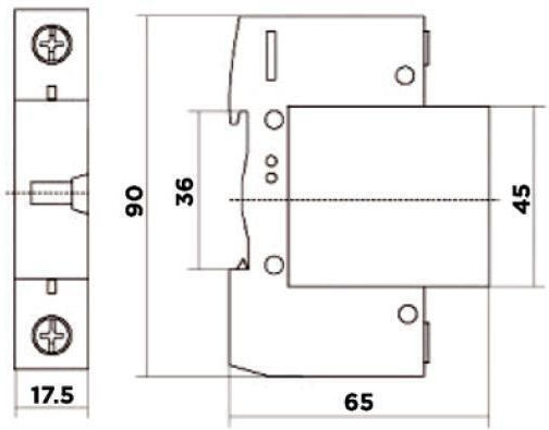 Maxge 1-Pole Inspired T2 Panel Lightning Protection 10kA 230VAC
