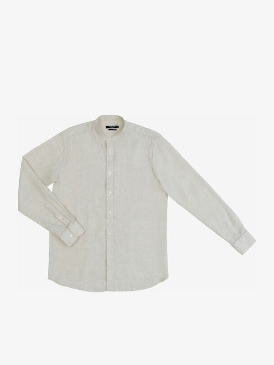 Long-sleeved Linen Shirt Beige